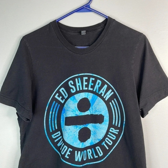 ED SHEERAN Divide World Tour Concert T-Shirt Black North America Cities Dates M - Picture 4 of 12